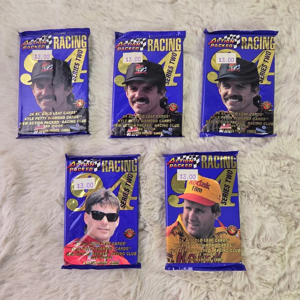5 Pack Lot 1994 Action Packed Racing Series Two Sealed NASCAR Cards Kyle Petty